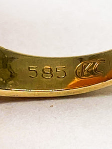 Gelbgoldring mit Saphir, 585er