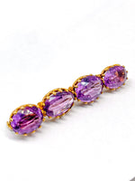 Laden Sie das Bild in den Galerie-Viewer, 14K Gelbgold Brosche mit Amethysten
