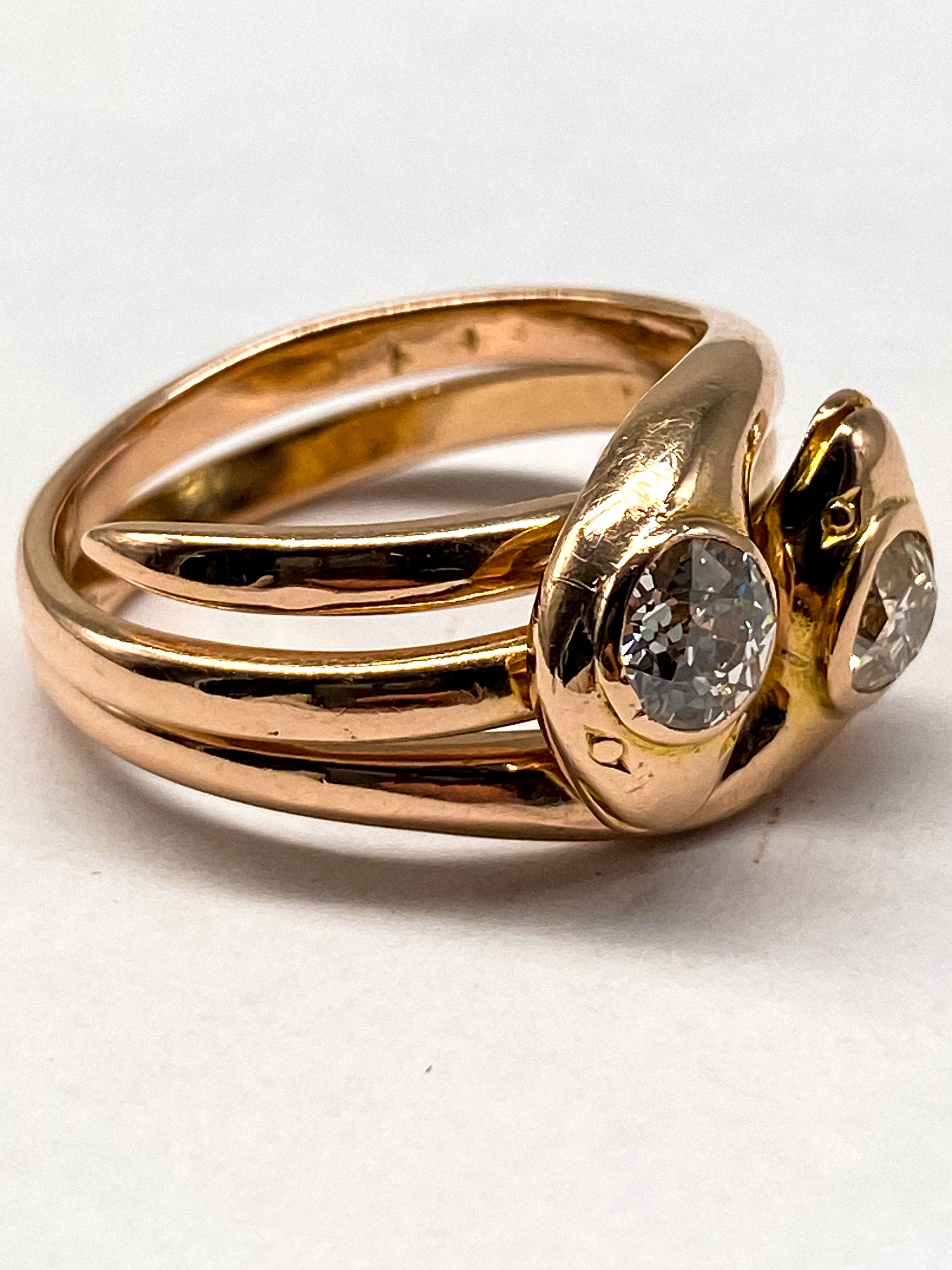 Liebesring 585 Gelbgold mit Diamanten, 2-teilig