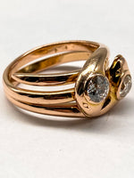 Laden Sie das Bild in den Galerie-Viewer, Liebesring 585 Gelbgold mit Diamanten, 2-teilig
