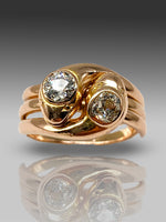 Laden Sie das Bild in den Galerie-Viewer, Liebesring 585 Gelbgold mit Diamanten, 2-teilig
