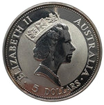 Laden Sie das Bild in den Galerie-Viewer, Australien 5 Dollar 1991 – Kookaburra Silbermünze 1 oz
