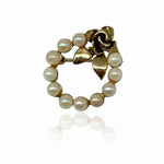 Laden Sie das Bild in den Galerie-Viewer, Gold 333 Brosche mit Perlen Florales Design
