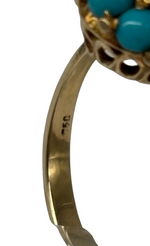 Laden Sie das Bild in den Galerie-Viewer, Gold 750 Ring mit Türkis-Steinen 16,8 mm Ø
