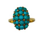 Laden Sie das Bild in den Galerie-Viewer, Gold 750 Ring mit Türkis-Steinen 16,8 mm Ø
