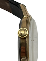 Laden Sie das Bild in den Galerie-Viewer, Vintage Omega Armbanduhr mit Lederarmband Gold
