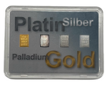 Laden Sie das Bild in den Galerie-Viewer, Platin, Palladium, Silber, Gold 1 g Barren ESG
