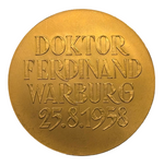 Laden Sie das Bild in den Galerie-Viewer, Französische Gold-Medaillon Doktor Ferdinand Warbung 25.08.1958
