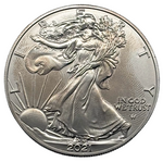 Laden Sie das Bild in den Galerie-Viewer, American Eagle 2021 – Bildseite mit Walking Liberty, LIBERTY, IN GOD WE TRUST und Jahreszahl 2021
