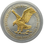 Laden Sie das Bild in den Galerie-Viewer, American Silver Eagle 2021 – Type 2 – 1 oz Silber 999 – teilvergoldet
