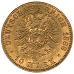 Laden Sie das Bild in den Galerie-Viewer, 1888 Preußen 10 Mark Friedrich III. 3,58 g Gold
