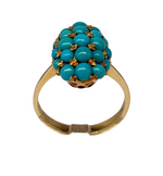 Laden Sie das Bild in den Galerie-Viewer, Gold 750 Ring mit Türkis-Steinen 16,8 mm Ø
