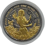 Laden Sie das Bild in den Galerie-Viewer, Maid Marian 2022 – 1 oz Silber 999 – Gold auf Schwarz veredelt
