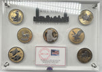 Laden Sie das Bild in den Galerie-Viewer, 2022 Wall Street Silver Collection 7 × 1 oz Silber – vergoldet &amp; platiniert
