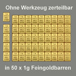 Laden Sie das Bild in den Galerie-Viewer, Goldtafel VALCAMBI (50x 1g Au) CombiBar
