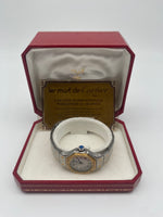 Laden Sie das Bild in den Galerie-Viewer, Cartier Santos Octagon 25mm Custom Diamond Bezel White Dial Two Tone 18kt Gold W
