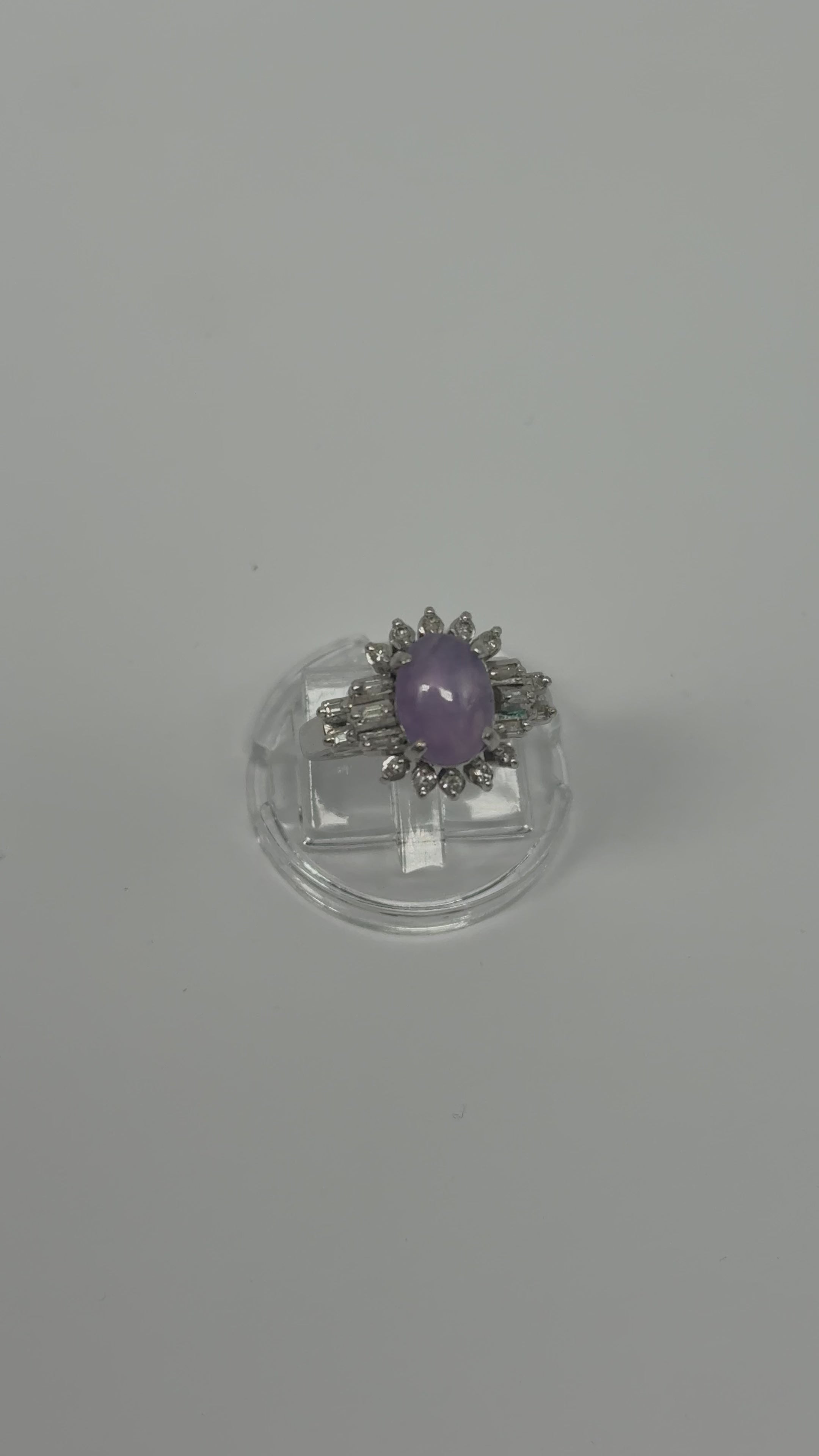 Weißgold Ring mit Amethyst und Diamanten