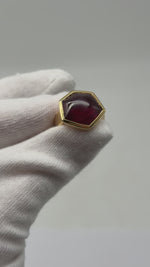 Laden und Abspielen von Videos im Galerie-Viewer, 750er Gelbgold Ring mit Turmalin
