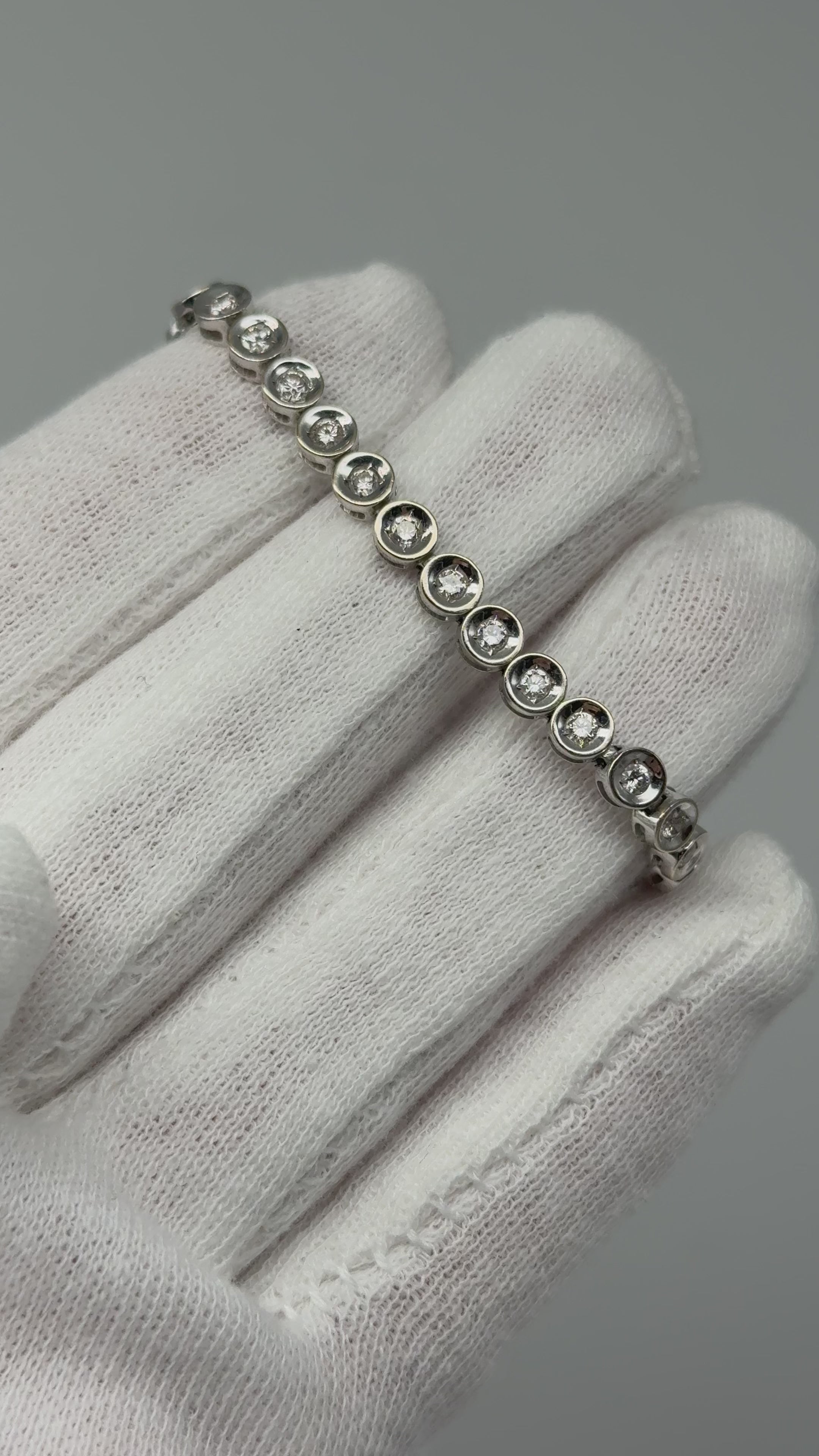 750er Weißgold Tennisarmband mit Diamanten