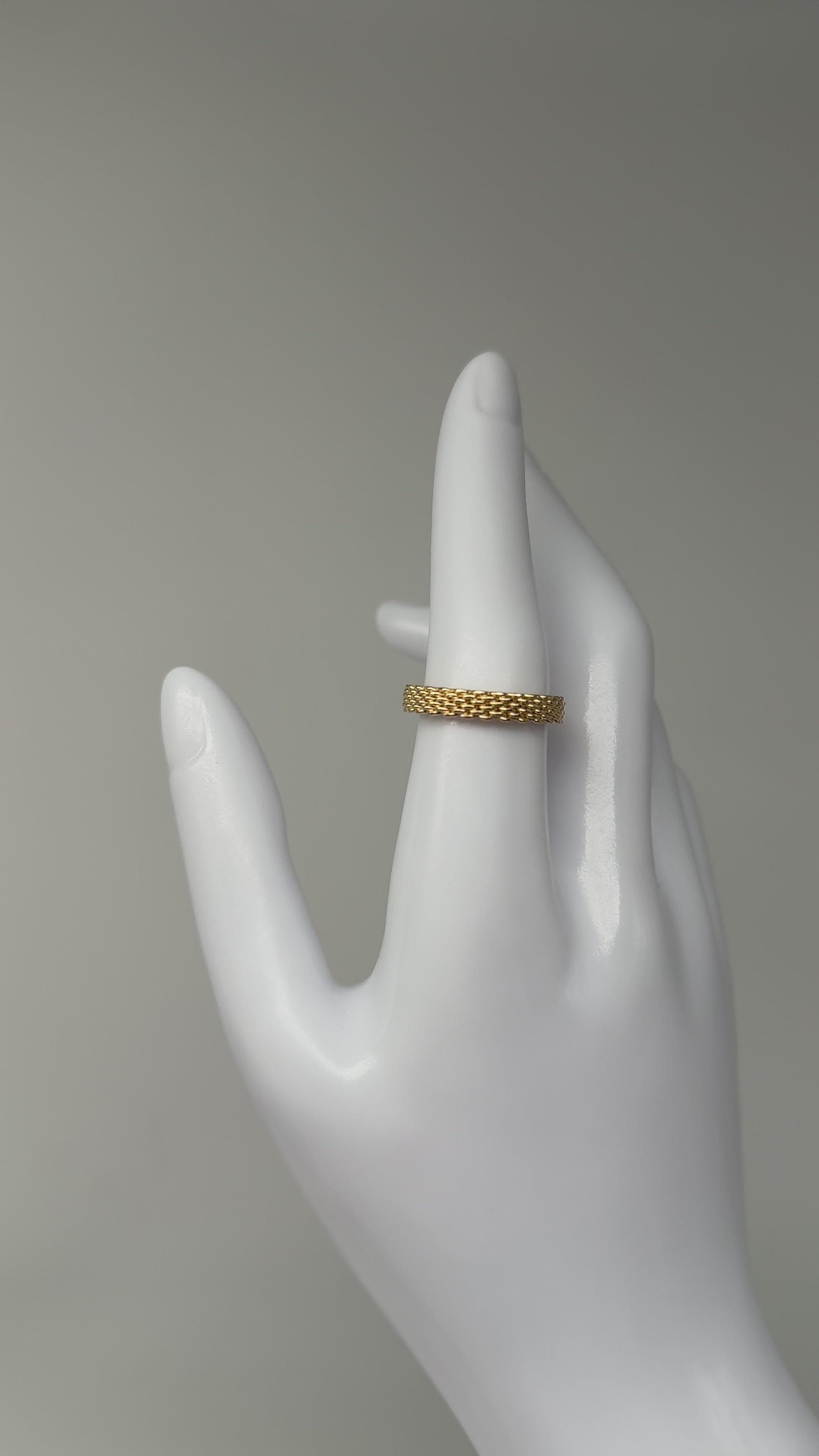 Tiffany & Co Somerset 18K Gelbgold schmaler Mesh Ring