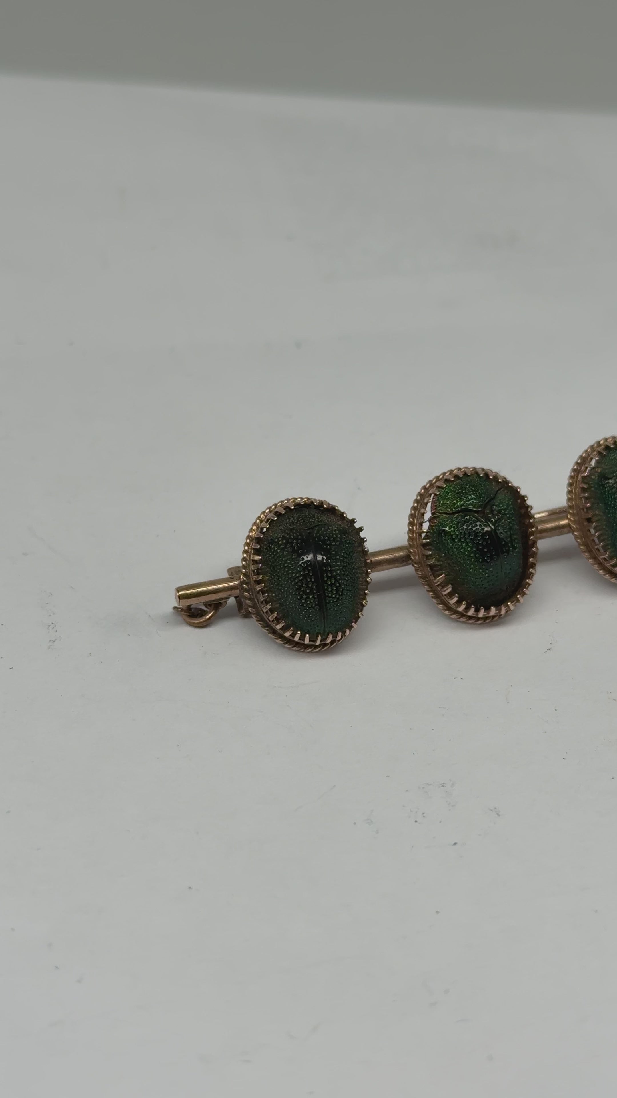 Antike Gold 8-10 Karat Brosche aus Skarabäus Käfern
