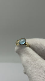Laden und Abspielen von Videos im Galerie-Viewer, Ring 585er Gelbgold mit Aquamarin und Diamanten
