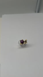 Laden und Abspielen von Videos im Galerie-Viewer, Fudeval 585er Gelbgold Ring mit Amethyst mit Diamanten
