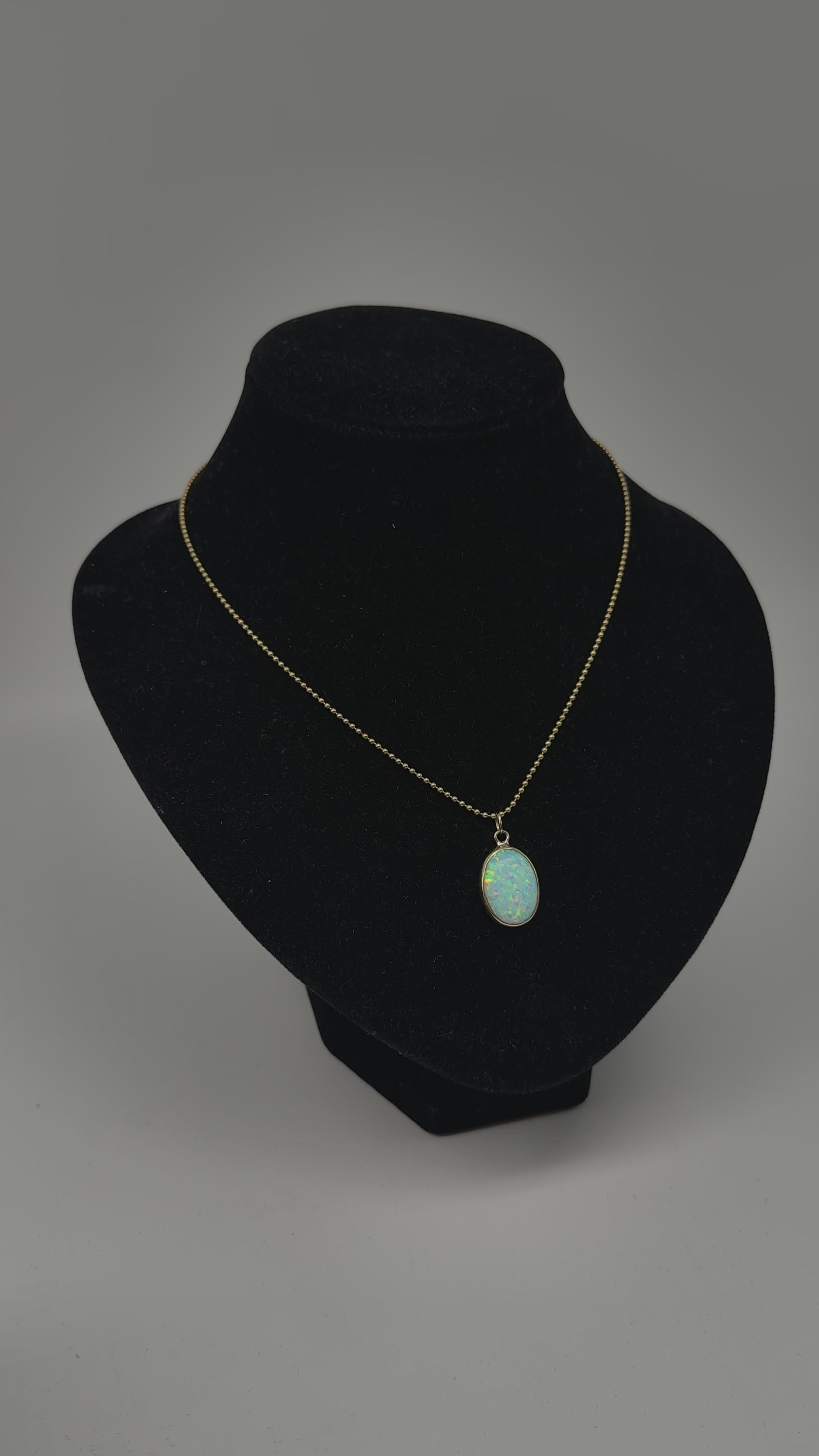 585er Gelbgold Collier mit Opal