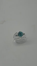 Laden und Abspielen von Videos im Galerie-Viewer, 585er Weißgold Ring mit Aquamarin
