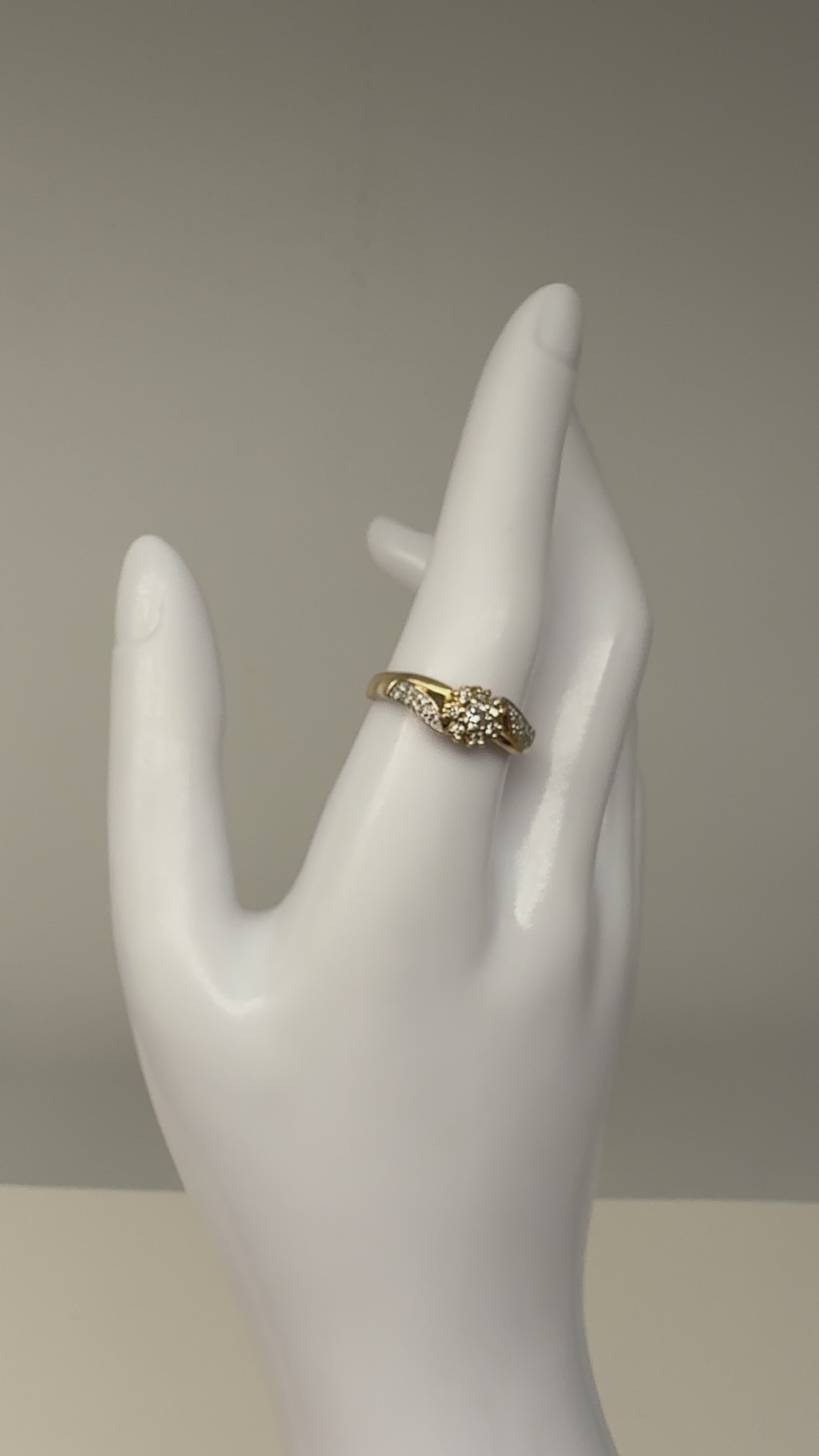 585er Gelbgold Ring mit Diamanten