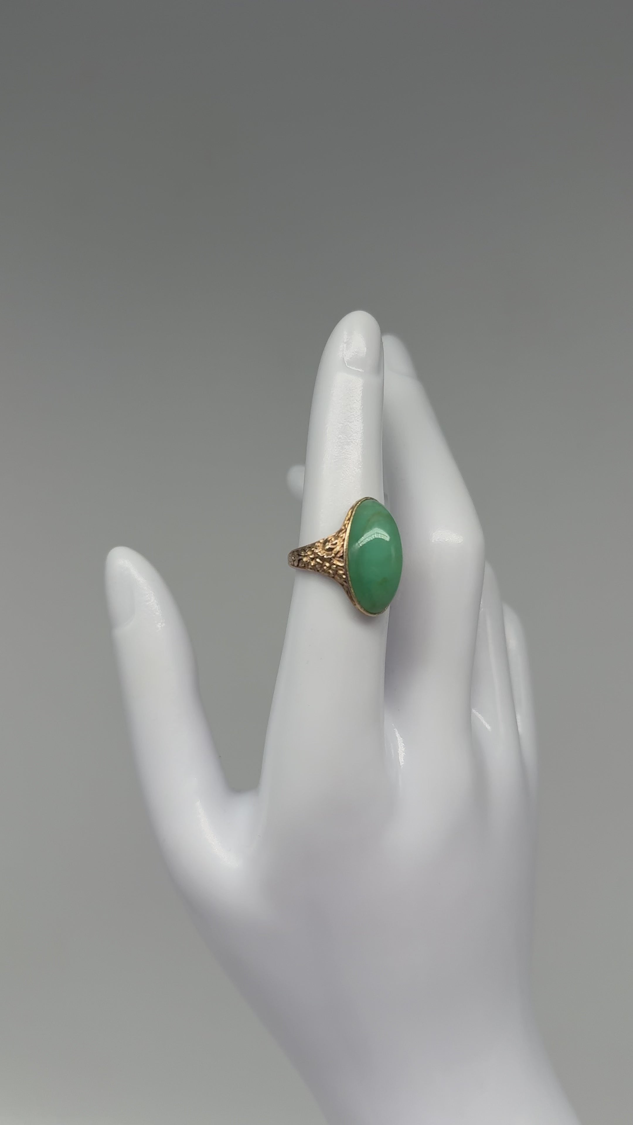 Ring 585er Gelbgold mit Chrysopras