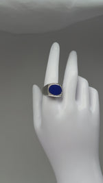 Laden und Abspielen von Videos im Galerie-Viewer, 585er Weißgold Ring mit einem Lapis Lazuli

