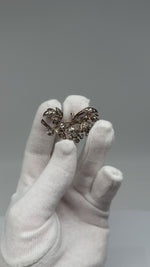 Laden und Abspielen von Videos im Galerie-Viewer, Brosche Jugendstill mix aus Gold und Silber mit Diamanten
