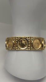 Laden und Abspielen von Videos im Galerie-Viewer, 585er Gelbgold Armband mit mexikanischen 900er Gelbgold Münzen
