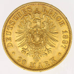 Laden Sie das Bild in den Galerie-Viewer, 20 Mark Goldmünze Wilhelm I v. Preussen (1887 A)
