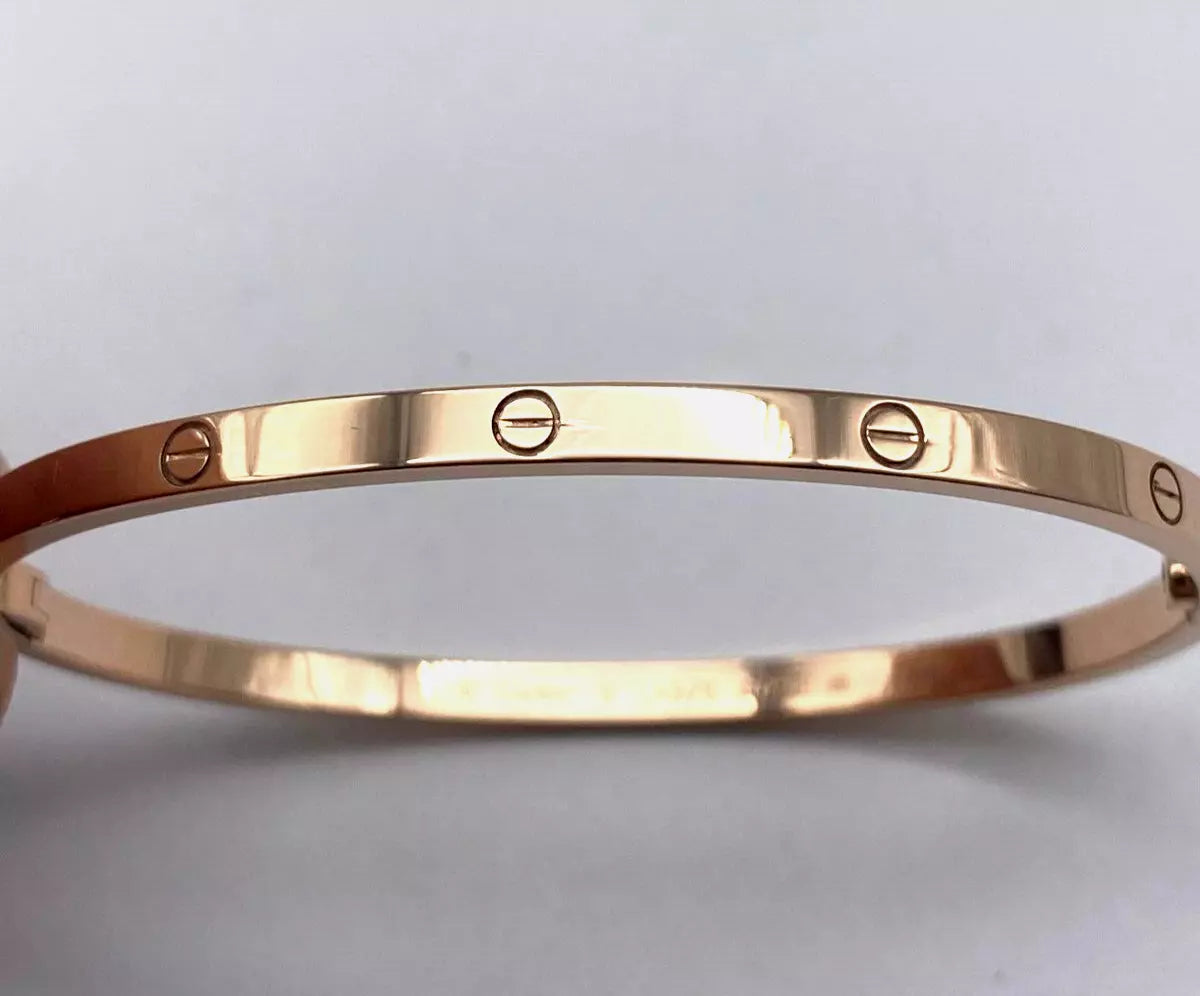 Cartier Love Armreife, Gr. 18, Gelbgold 750er, 3,65mm breite