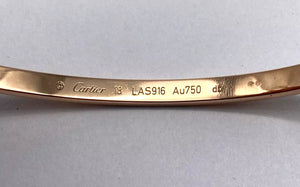 Cartier Love Armreife, Gr. 18, Gelbgold 750er, 3,65mm breite