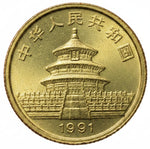 Laden Sie das Bild in den Galerie-Viewer, 1991 China 5 Yuan 1/20 oz Gold Panda
