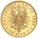 Laden Sie das Bild in den Galerie-Viewer, 20 Mark Goldmünze Friedrich v. Preussen (1888 A)
