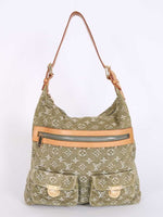 Laden Sie das Bild in den Galerie-Viewer, LOUIS VUITTON GREEN MONOGRAM DENIM BAGGY GM
