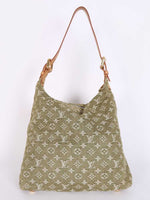 Laden Sie das Bild in den Galerie-Viewer, LOUIS VUITTON GREEN MONOGRAM DENIM BAGGY GM
