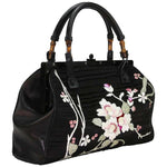 Laden Sie das Bild in den Galerie-Viewer, Tom Ford für Gucci Sehr Selten Schwarze Tasche mit japanischen Blumen
