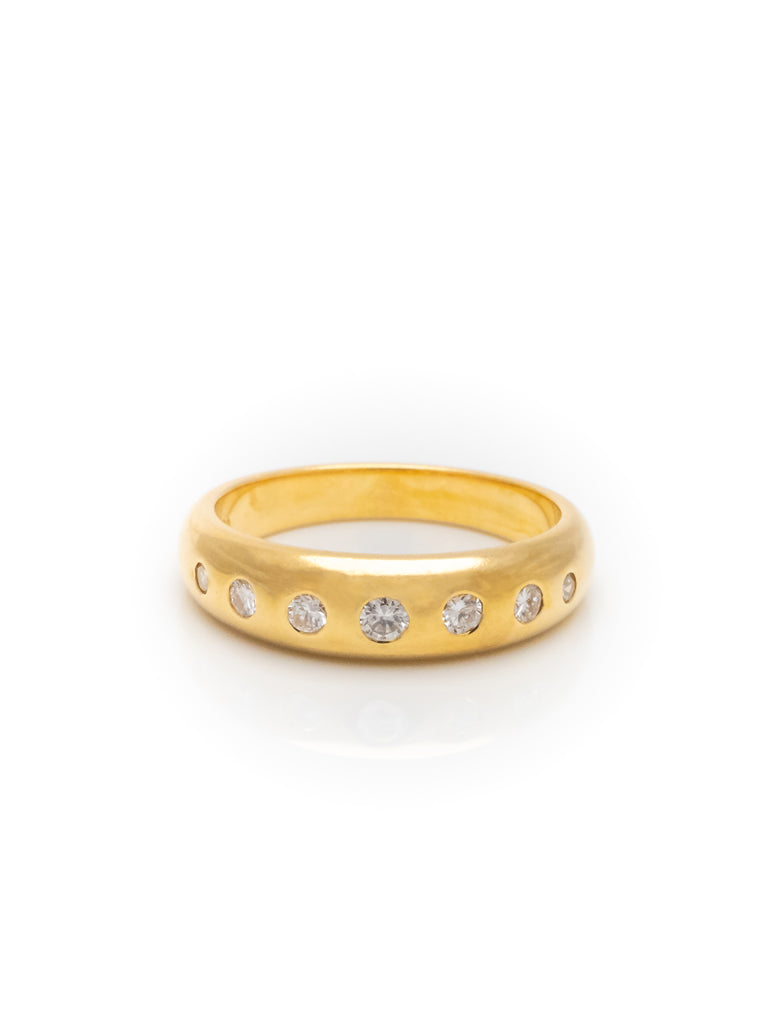 18k Gelbgold Memoire Ring mit Diamanten