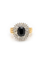 Laden Sie das Bild in den Galerie-Viewer, 14k Gelbgold Ring mit Saphir &amp; Diamanten
