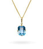 Laden Sie das Bild in den Galerie-Viewer, Halskette in Gelbgold mit einem 2,70ct Blau Topas
