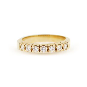 14k Gelbgold Memoire Ring mit Diamanten