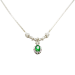 Laden Sie das Bild in den Galerie-Viewer, 18k Weißgold Halskette mit Smaragd &amp; Diamanten
