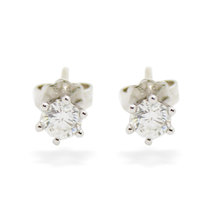 14k Weißgold Ohrringe mit Diamant