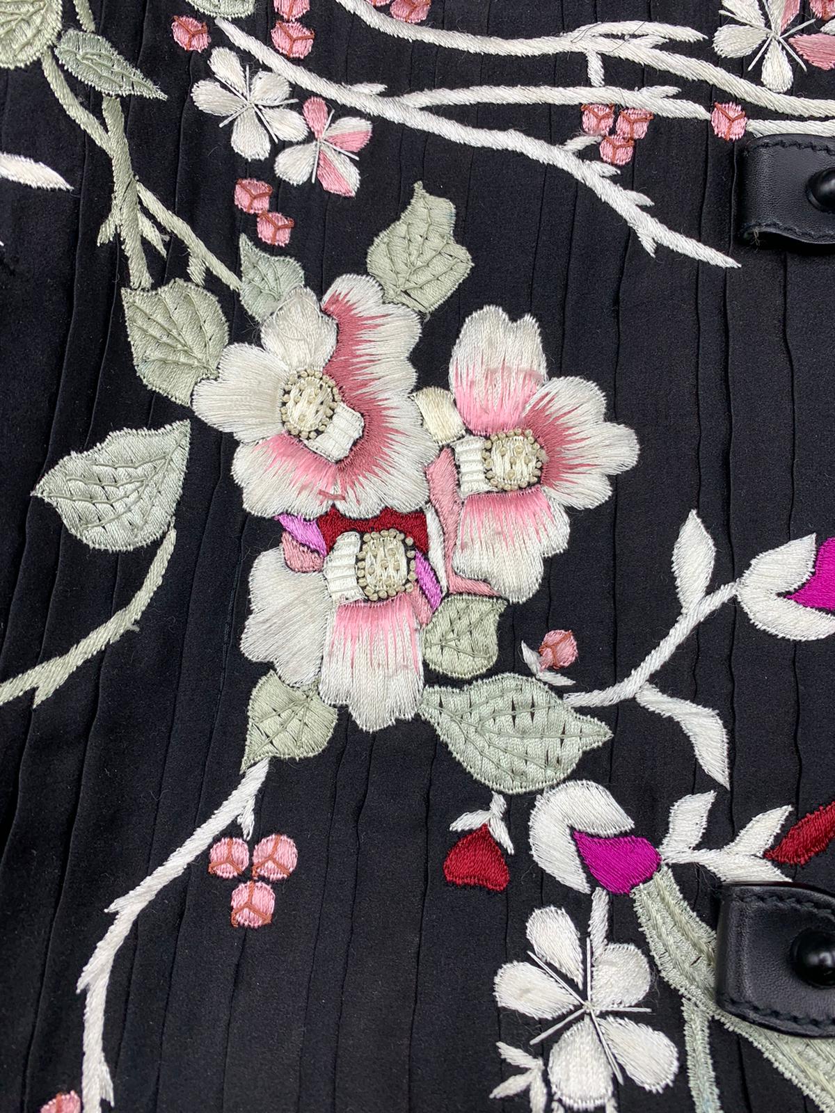 Tom Ford für Gucci Sehr Selten Schwarze Tasche mit japanischen Blumen