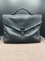 Laden Sie das Bild in den Galerie-Viewer, Bottega Veneta - Leder Business Tasche / Schwarz
